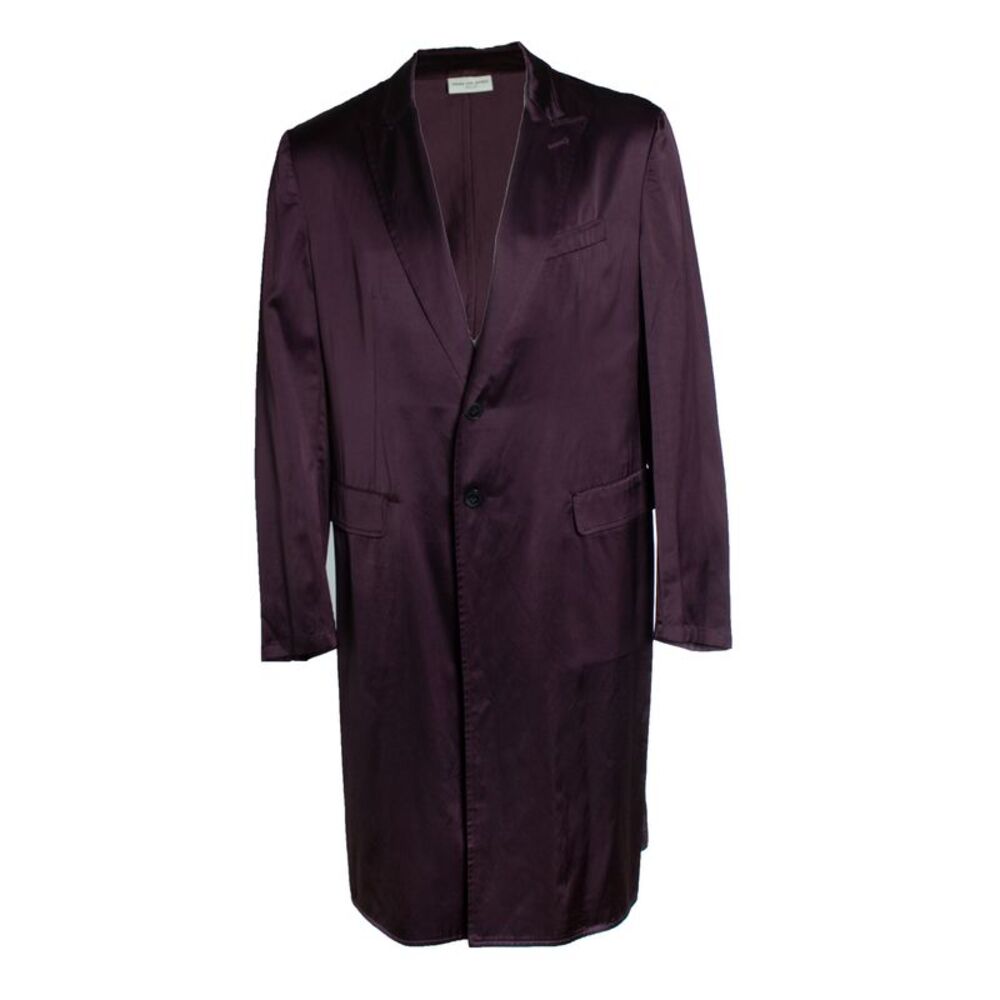 Dries van Noten, Shiny overcoat in burgundy